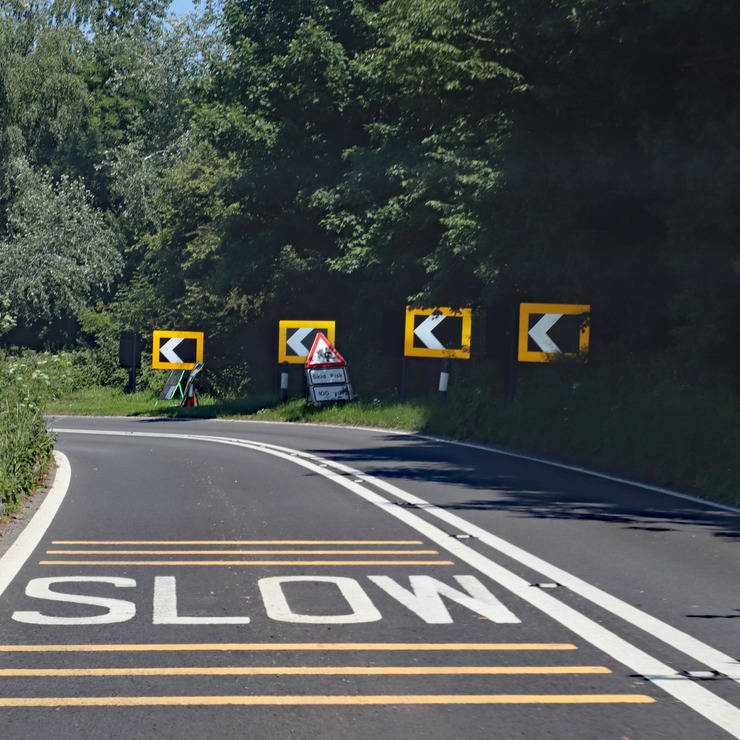 road markings and white lines